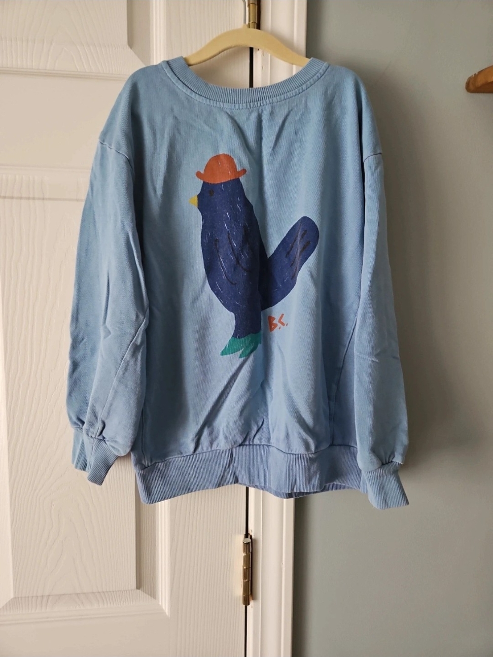 Bobo Choses Light Blue Sweatshirt with Graphic Bird